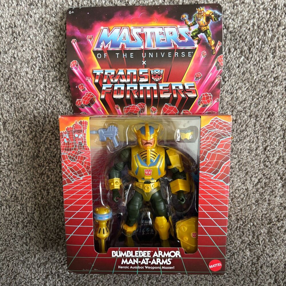 MOTU x Transformers Bumblebee Armor Man-At-Arms Figure Mattel NIP